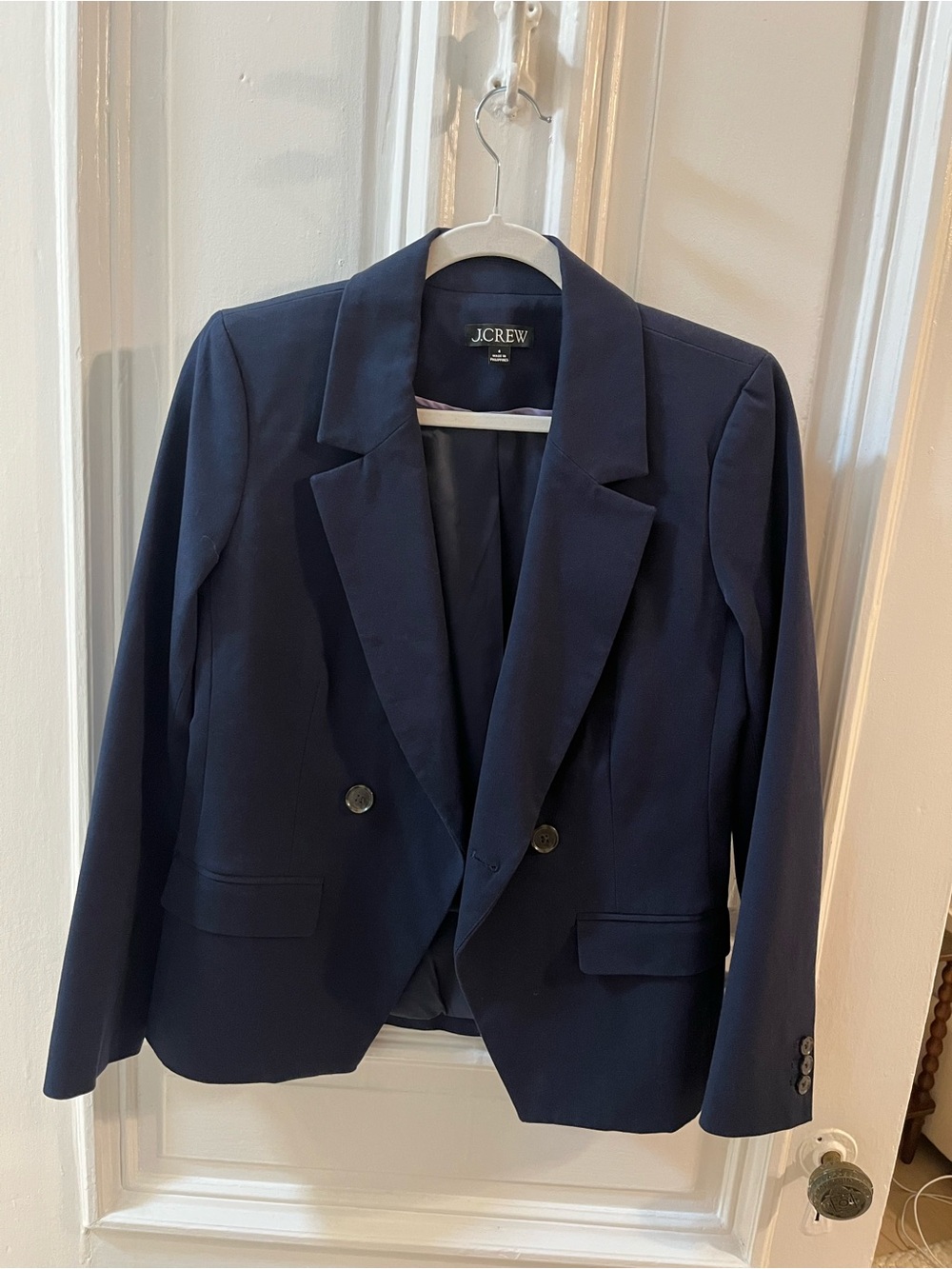 J. Crew Navy Single-Breasted Blazer with Notch Lapel